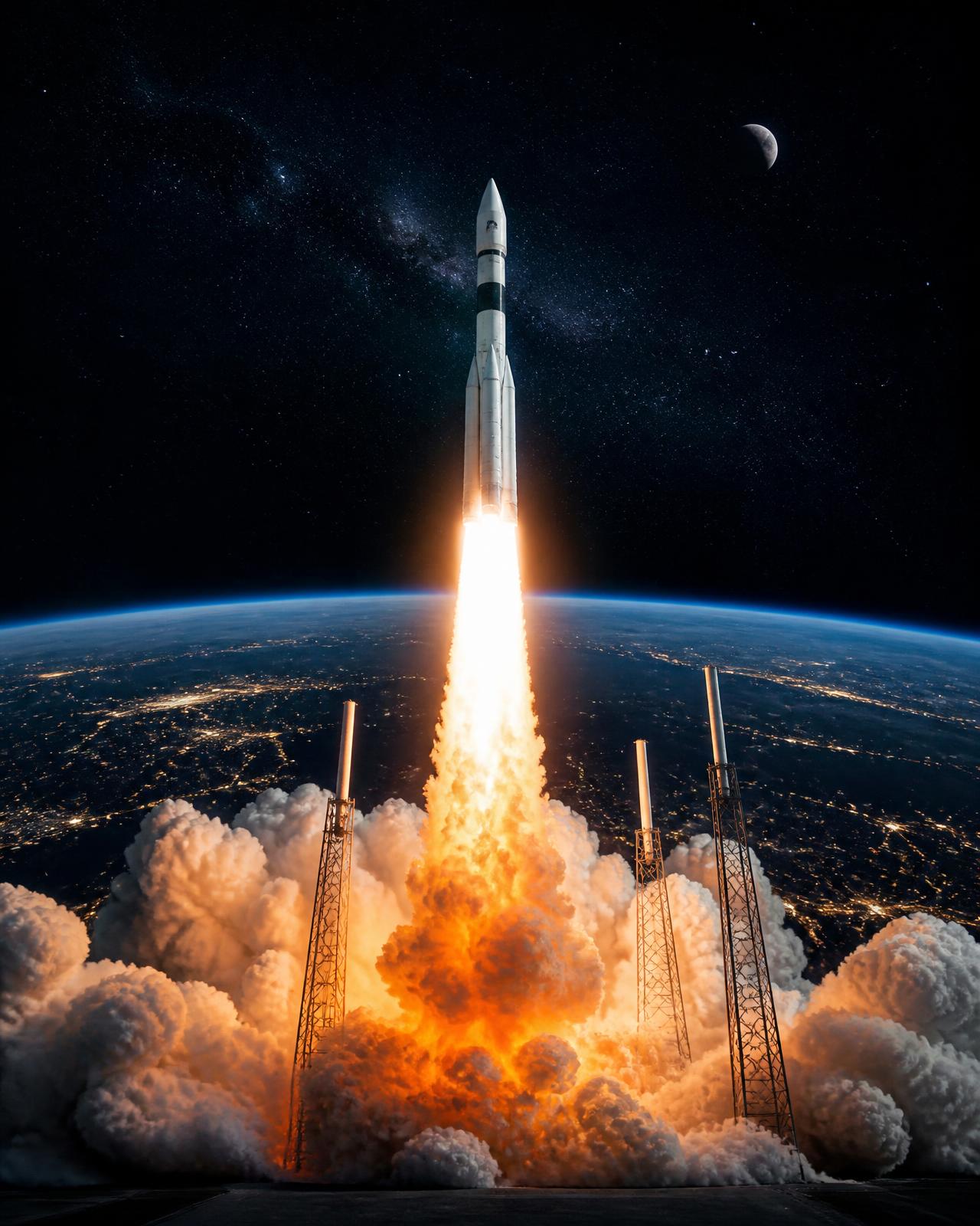 Rocket launching into space